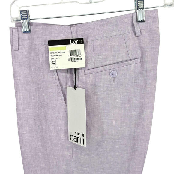 Bar III Men's Slim-Fit 100% Linen Suit Dress Pants Lavender Purple 32 x 32 - Picture 1 of 6